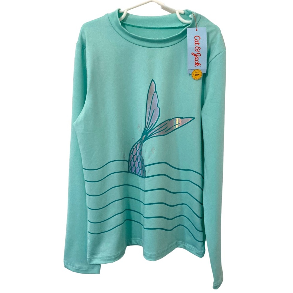 NWT! Cat & Jack Mermaid Rashguard Size L (10-12)